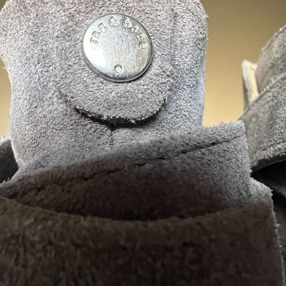 Rag & Bone Harrow Gray Suede Block Heel Western Bootie Boot Women EU 38.5 US 8.5 - Picture 12 of 16